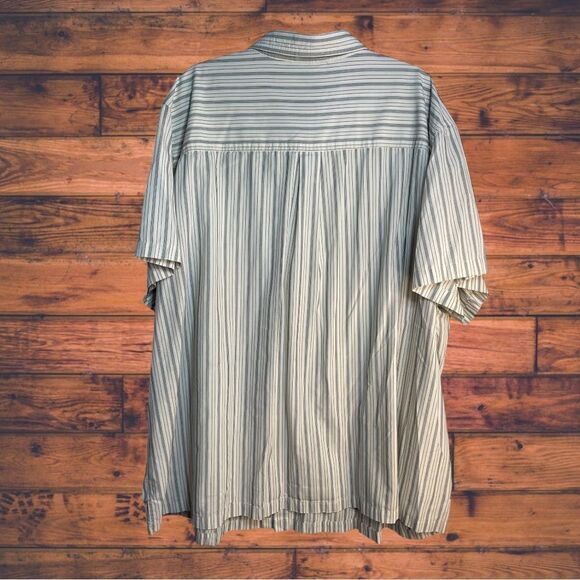 5 for $25🔥King Size White Vertical Striped Button Front Shirt 5XL - Picture 2 of 6